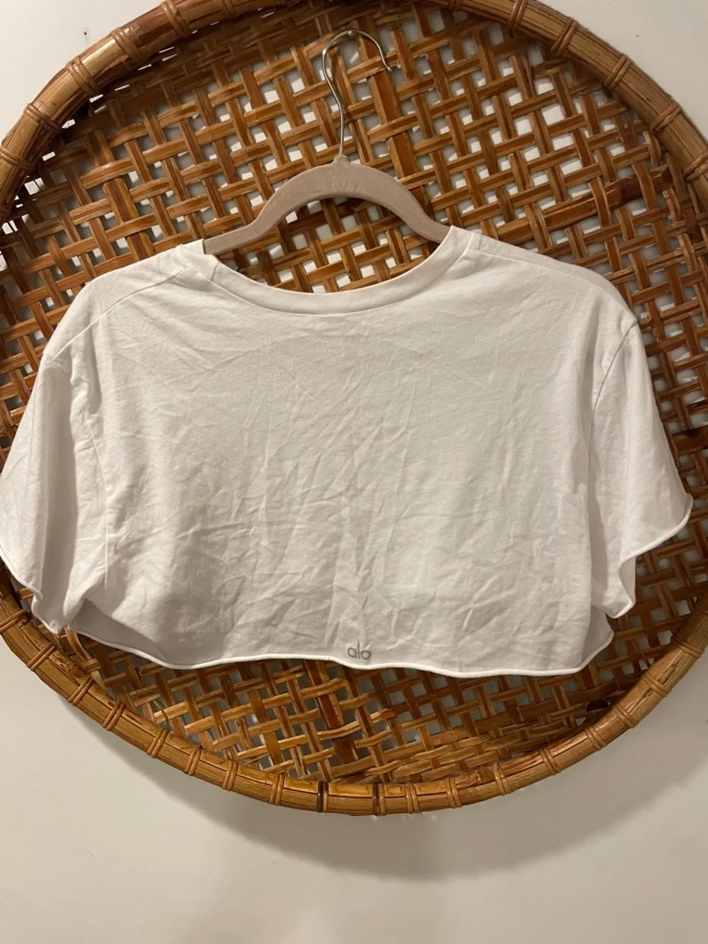 “Authentic” ALO Yoga White Cropped Tee